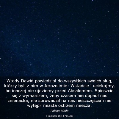 Picture 03 - 2 Samuela 15:14 POLUBG - Wtedy Dawid powiedział do wszystkich swoich - Bible Verse Picture