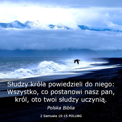 Picture 03 - 2 Samuela 15:15 POLUBG - Słudzy króla powiedzieli do niego: Wszystko, co - Bible Verse Picture
