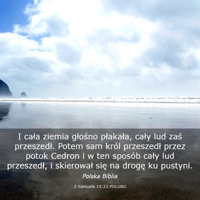 Picture 03 - 2 Samuela 15:23 POLUBG - I cała ziemia głośno płakała, cały lud zaś - Bible Verse Picture