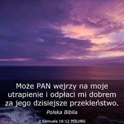 Picture 03 - 2 Samuela 16:12 POLUBG - Może PAN wejrzy na moje utrapienie i odpłaci mi - Bible Verse Picture