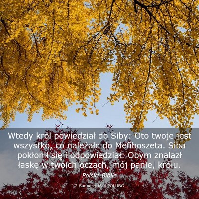 Picture 03 - 2 Samuela 16:4 POLUBG - Wtedy król powiedział do Siby: Oto twoje jest - Bible Verse Picture