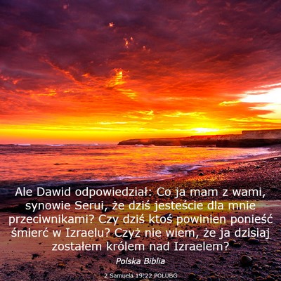 Picture 03 - 2 Samuela 19:22 POLUBG - Ale Dawid odpowiedział: Co ja mam z wami, - Bible Verse Picture