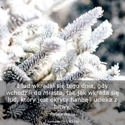 Picture 03 - 2 Samuela 19:3 POLUBG - I lud wkradał się tego dnia, gdy wchodzili do - Bible Verse Picture
