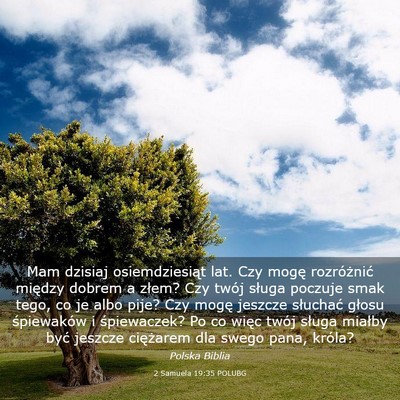 Picture 03 - 2 Samuela 19:35 POLUBG - Mam dzisiaj osiemdziesiąt lat. Czy mogę - Bible Verse Picture