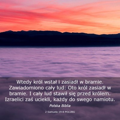 Picture 03 - 2 Samuela 19:8 POLUBG - Wtedy król wstał i zasiadł w bramie. - Bible Verse Picture