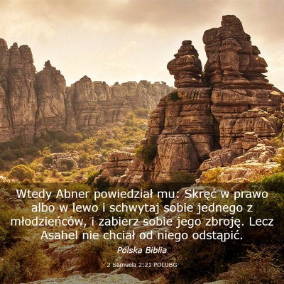 Picture 03 - 2 Samuela 2:21 POLUBG - Wtedy Abner powiedział mu: Skręć w prawo albo - Bible Verse Picture