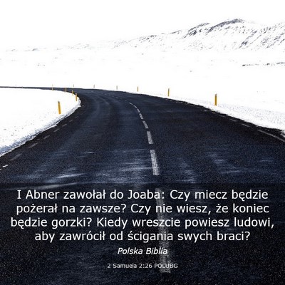Picture 03 - 2 Samuela 2:26 POLUBG - I Abner zawołał do Joaba: Czy miecz będzie - Bible Verse Picture