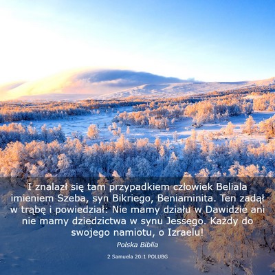 Picture 03 - 2 Samuela 20:1 POLUBG - I znalazł się tam przypadkiem człowiek Beliala - Bible Verse Picture