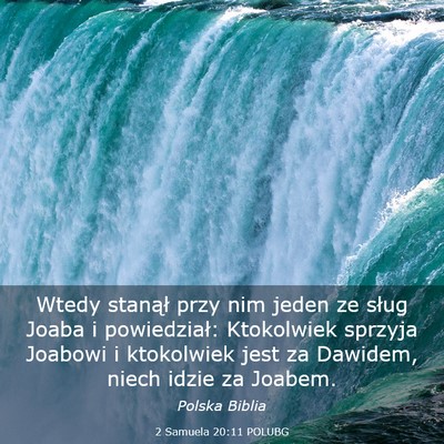 Picture 03 - 2 Samuela 20:11 POLUBG - Wtedy stanął przy nim jeden ze sług Joaba i - Bible Verse Picture