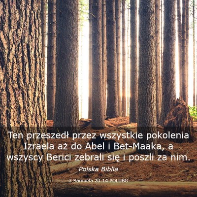 Picture 03 - 2 Samuela 20:14 POLUBG - Ten przeszedł przez wszystkie pokolenia Izraela - Bible Verse Picture