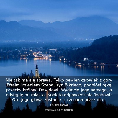 Picture 03 - 2 Samuela 20:21 POLUBG - Nie tak ma się sprawa. Tylko pewien człowiek z - Bible Verse Picture