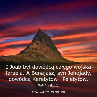 Picture 03 - 2 Samuela 20:23 POLUBG - I Joab był dowódcą całego wojska Izraela. A - Bible Verse Picture