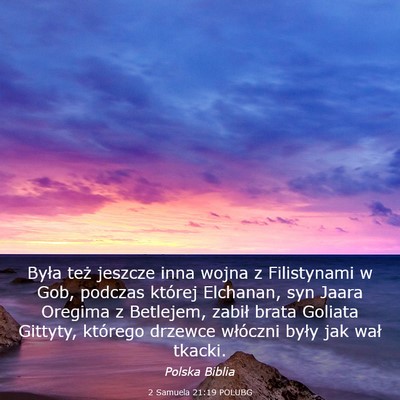 Picture 03 - 2 Samuela 21:19 POLUBG - Była też jeszcze inna wojna z Filistynami w - Bible Verse Picture