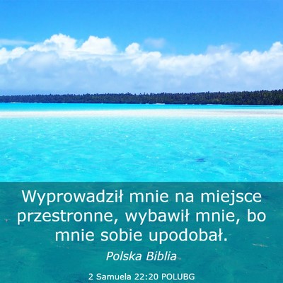 Picture 03 - 2 Samuela 22:20 POLUBG - Wyprowadził mnie na miejsce przestronne, - Bible Verse Picture