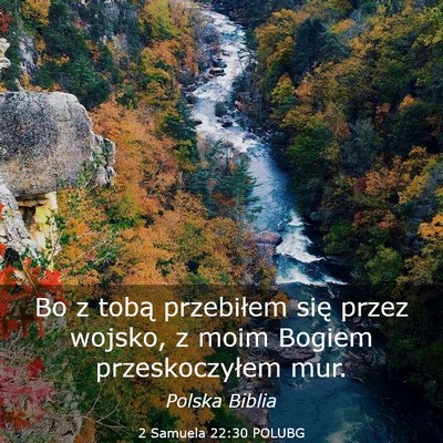 Picture 03 - 2 Samuela 22:30 POLUBG - Bo z tobą przebiłem się przez wojsko, z moim - Bible Verse Picture