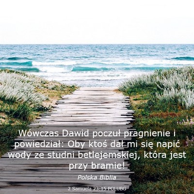 Picture 03 - 2 Samuela 23:15 POLUBG - Wówczas Dawid poczuł pragnienie i powiedział: - Bible Verse Picture