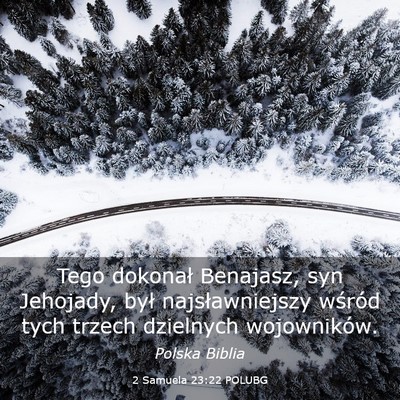 Picture 03 - 2 Samuela 23:22 POLUBG - Tego dokonał Benajasz, syn Jehojady, był - Bible Verse Picture