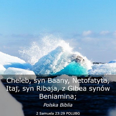 Picture 03 - 2 Samuela 23:29 POLUBG - Cheleb, syn Baany, Netofatyta, Itaj, syn Ribaja, - Bible Verse Picture
