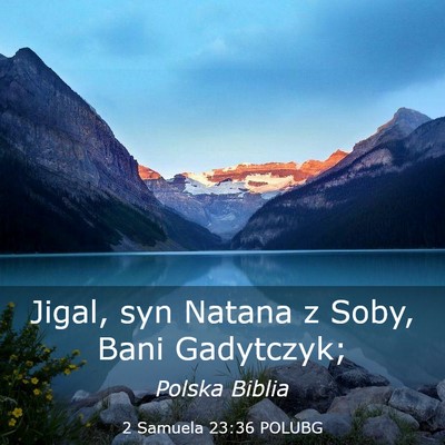 Picture 03 - 2 Samuela 23:36 POLUBG - Jigal, syn Natana z Soby, Bani - Bible Verse Picture