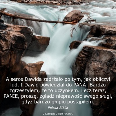 Picture 03 - 2 Samuela 24:10 POLUBG - A serce Dawida zadrżało po tym, jak obliczył - Bible Verse Picture