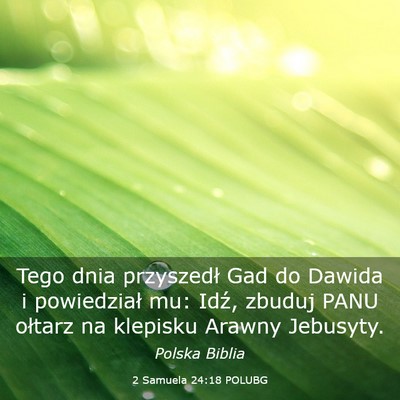 Picture 03 - 2 Samuela 24:18 POLUBG - Tego dnia przyszedł Gad do Dawida i powiedział - Bible Verse Picture