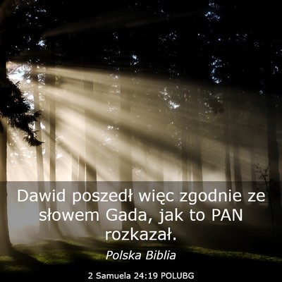 Picture 03 - 2 Samuela 24:19 POLUBG - Dawid poszedł więc zgodnie ze słowem Gada, jak - Bible Verse Picture