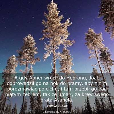 Picture 03 - 2 Samuela 3:27 POLUBG - A gdy Abner wrócił do Hebronu, Joab - Bible Verse Picture