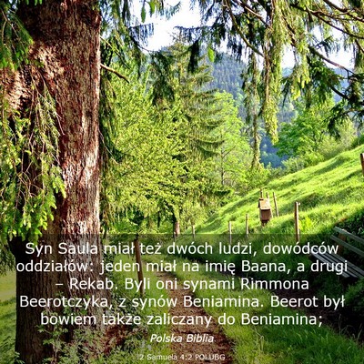 Picture 03 - 2 Samuela 4:2 POLUBG - Syn Saula miał też dwóch ludzi, dowódców - Bible Verse Picture