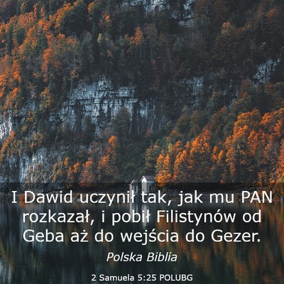 Picture 03 - 2 Samuela 5:25 POLUBG - I Dawid uczynił tak, jak mu PAN rozkazał, i - Bible Verse Picture
