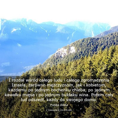 Picture 03 - 2 Samuela 6:19 POLUBG - I rozdał wśród całego ludu i całego - Bible Verse Picture