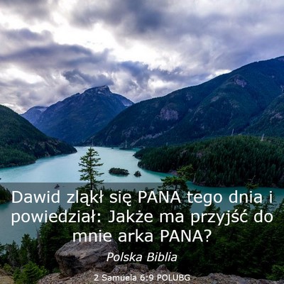 Picture 03 - 2 Samuela 6:9 POLUBG - Dawid zląkł się PANA tego dnia i powiedział: - Bible Verse Picture
