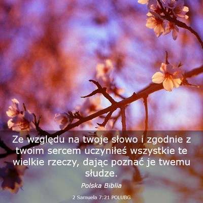 Picture 03 - 2 Samuela 7:21 POLUBG - Ze względu na twoje słowo i zgodnie z twoim - Bible Verse Picture