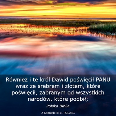 Picture 03 - 2 Samuela 8:11 POLUBG - Również i te król Dawid poświęcił PANU wraz - Bible Verse Picture