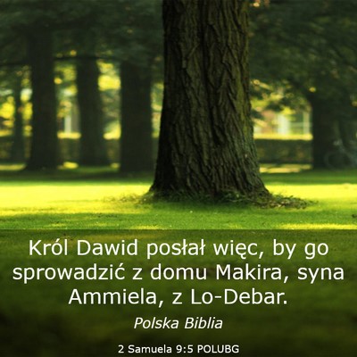 Picture 03 - 2 Samuela 9:5 POLUBG - Król Dawid posłał więc, by go sprowadzić z - Bible Verse Picture