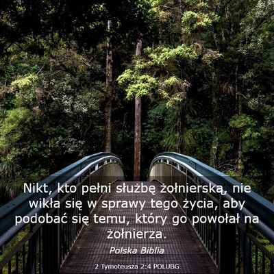 Picture 03 - 2 Tymoteusza 2:4 POLUBG - Nikt, kto pełni służbę żołnierską, nie - Bible Verse Picture
