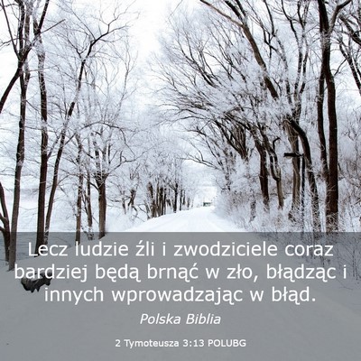 Picture 03 - 2 Tymoteusza 3:13 POLUBG - Lecz ludzie źli i zwodziciele coraz bardziej - Bible Verse Picture