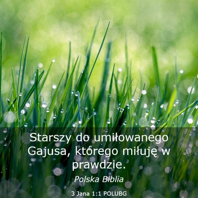 Picture 03 - 3 Jana 1:1 POLUBG - Starszy do umiłowanego Gajusa, którego miłuję - Bible Verse Picture