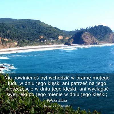 Picture 03 - Abdiasza 1:13 POLUBG - Nie powinieneś był wchodzić w bramę mojego - Bible Verse Picture