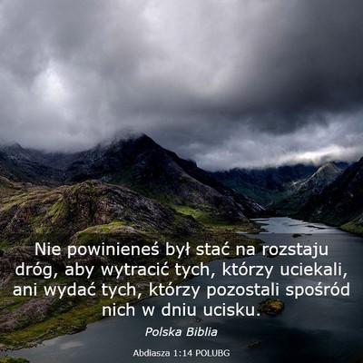 Picture 03 - Abdiasza 1:14 POLUBG - Nie powinieneś był stać na rozstaju dróg, aby - Bible Verse Picture