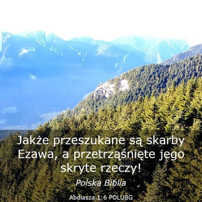 Picture 03 - Abdiasza 1:6 POLUBG - Jakże przeszukane są skarby Ezawa, a - Bible Verse Picture