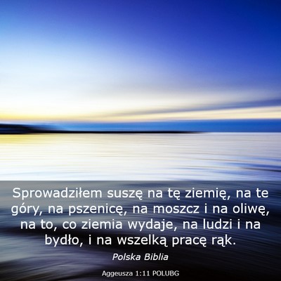 Picture 03 - Aggeusza 1:11 POLUBG - Sprowadziłem suszę na tę ziemię, na te góry, - Bible Verse Picture