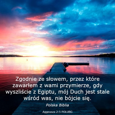 Picture 03 - Aggeusza 2:5 POLUBG - Zgodnie ze słowem, przez które zawarłem z wami - Bible Verse Picture
