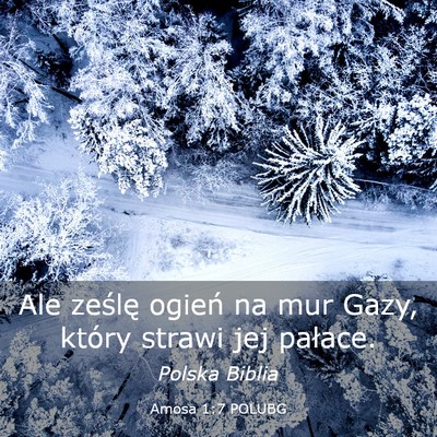 Picture 03 - Amosa 1:7 POLUBG - Ale ześlę ogień na mur Gazy, który strawi jej - Bible Verse Picture