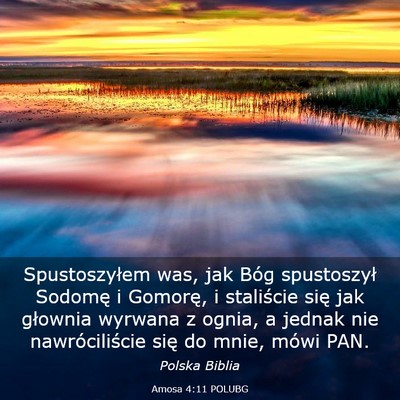 Picture 03 - Amosa 4:11 POLUBG - Spustoszyłem was, jak Bóg spustoszył Sodomę i - Bible Verse Picture