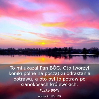 Picture 03 - Amosa 7:1 POLUBG - To mi ukazał Pan BÓG. Oto tworzył koniki polne - Bible Verse Picture