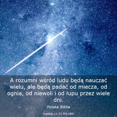 Picture 03 - Daniela 11:33 POLUBG - A rozumni wśród ludu będą nauczać wielu, ale - Bible Verse Picture