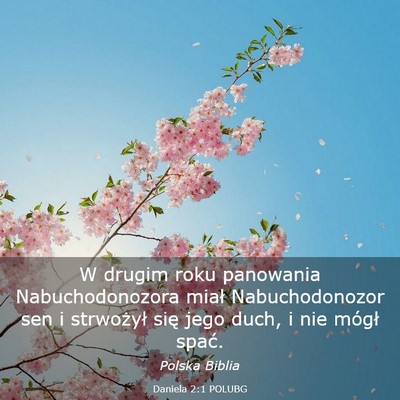 Picture 03 - Daniela 2:1 POLUBG - W drugim roku panowania Nabuchodonozora miał - Bible Verse Picture