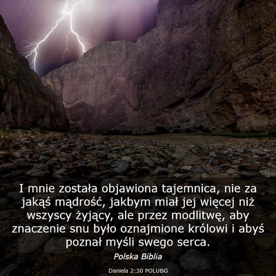 Picture 03 - Daniela 2:30 POLUBG - I mnie została objawiona tajemnica, nie za - Bible Verse Picture