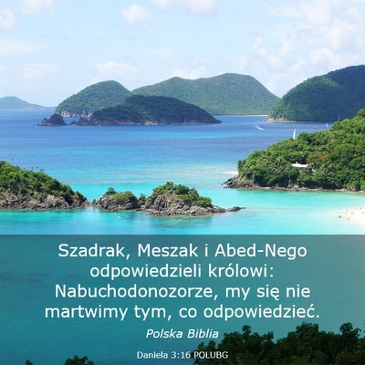 Picture 03 - Daniela 3:16 POLUBG - Szadrak, Meszak i Abed-Nego odpowiedzieli - Bible Verse Picture