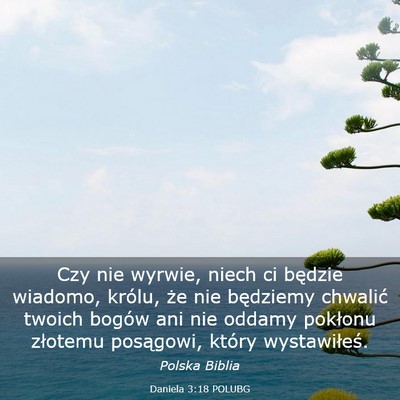 Picture 03 - Daniela 3:18 POLUBG - Czy nie wyrwie, niech ci będzie wiadomo, królu, - Bible Verse Picture
